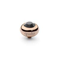 Qudo Rose Gold Plated Jet Hematite 10mm Ring Top 628879