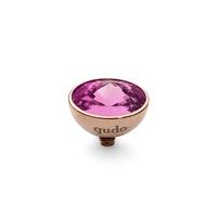 Qudo Rose Gold Plated Fuchsia 11.5mm Ring Top 627895