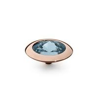 qudo rose gold plated denim blue 16mm ring top 629832