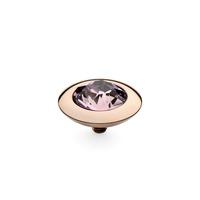 qudo rose gold plated light amethyst 13mm ring top 629331