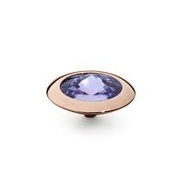 Qudo Rose Gold Plated Tanzanite 16mm Ring Top 629841