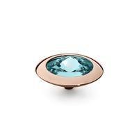 qudo rose gold plated light turquoise 16mm ring top 629847