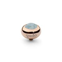 Qudo Rose Gold Plated White Opal 10mm Ring Top 628858