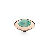 Qudo Rose Gold Plated Chrysolite Opal 13mm Ring Top 629360