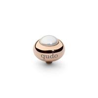 Qudo Rose Gold Plated White Pearl 10mm Ring Top 628857