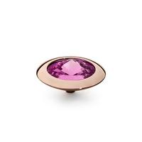 Qudo Rose Gold Plated Fuchsia 16mm Ring Top 629815