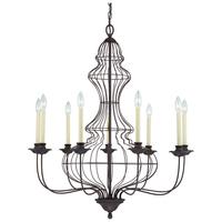 QZ/LAILA9 9 Light Rustic Antique Bronze Wire Chandelier