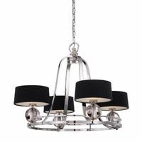 qzgothamp gotham 4 light silver ceiling pendant with black shades