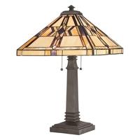 QZ/FINTON/TL Finton Tiffany 2 Light Bronze Table Lamp