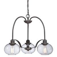 QZ/TRILOGY3 Trilogy 3 Light Old Bronze Chandelier with Glass Shades