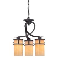 QZ/KYLE3 Kyle 3 Light Imperial Bronze Dinette Chandelier with Onyz Shades