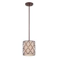 QZ/BROWNLATT/P/S Brown Lattice 1 Light Copper Mini Pendant