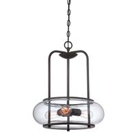 QZ/TRILOGY/3P Trilogy 3 Light Old Bronze Ceiling Pendant with Glass Shades