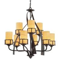 QZ/KYLE9 Kyle 9 Light Imperial Bronze Chandelier with Onyz Shades