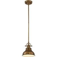 QZ/EMERY/P/S WS Emery Mini Ceiling Pendant Light In Weathered Brass