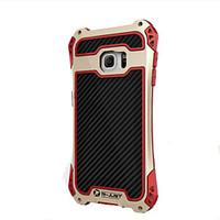 R-Just Aluminum Carbon Fiber Metal Case Cover Armor Gorilla Glass Shock Dust Proof for Samsung Galaxy S7 edge/S7