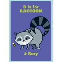 R is for Racoon | Personalised Card