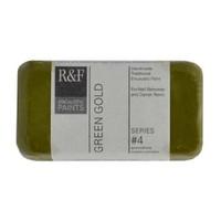 R & F 40ml (small cake) Encaustic (Wax Paint) Green Gold (114C)