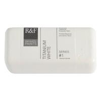 R & F 104ml (small cake) Encaustic (Wax Paint) Titanium White (1110)