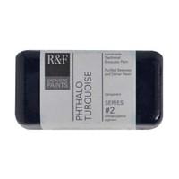 R & F 40ml (small cake) Encaustic (Wax Paint) Phthalo Turquoise (1123)
