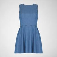 r1325 chambray cut out dress