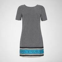 R1328 Border Print Shift Dress