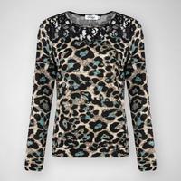 R1279 Animal Print Lace Jumper