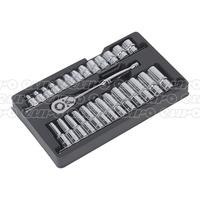 Ratchet Wrench & Socket Rail Set 1/2Sq Drive 27pc