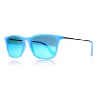 ray ban junior 9061s chris sunglasses azure fluo transparent rubber 70 ...