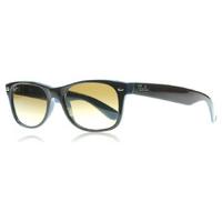 ray ban 2132 wayfarer sunglasses top brown on blue 87451