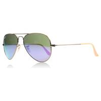 ray ban rb 3025 flash lens brown sunglasses brushed bronze demi shiny  ...