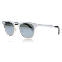 Ray-Ban 3507 Clubmaster Aluminum Sunglasses Brushed Silver 137/40 49