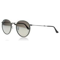 ray ban 3517 folding round sunglasses matte gunmetal 029n8