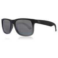 Ray-Ban 4165 Justin Sunglasses Rubber Grey to Grey Transparent 852/88 51mm