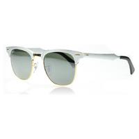 Ray-Ban 3507 Clubmaster Aluminum Sunglasses Silver and Gold 137/40