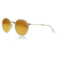 Ray-Ban 3517 Folding Round Sunglasses Gold / White 001/93 51mm