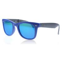 ray ban 4105 folding wayfarer sunglasses blue 602017