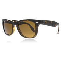 Ray-Ban 4105 Folding Wayfarer Sunglasses Light Havana Crystal 710 Medium 50mm