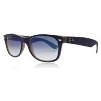 ray ban new wayfarer sunglasses matte blue opal brown 63083f 52mm