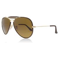 Ray-Ban Outdoorsman Sunglasses Leather Brown 9041 58mm