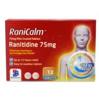 RaniCalm Ranitidine 75mg Tablets X 12