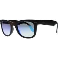 ray ban folding rb 4105 60694o black blue lens