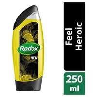 radox men feel heroic lemon tea tree 2in1 shower gel 250ml