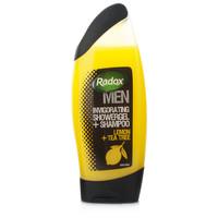 radox for men invigorating lemon tea tree shower gel shampoo
