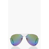 Rainbow Aviator Sunglasses - silver