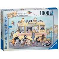 Ravensburger Linda Jane Smith Vintage No.3 Crazy Cats Sunset Ices 1000pc Jigsaw Puzzle
