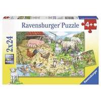ravensburger puzzle a day at the farm 2x24pcs 08858
