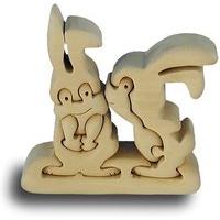 Rabbit Couple - Handcrafted Wooden