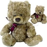 Rafaelo Soft Cuddly Toy Bear With Burgundy Ribbon.