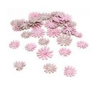 Raspberry Ice Paper Daisy Embellishments 36 Pack